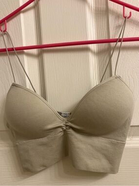 Forever 21 Seamless Light Beige Bralette with Spaghetti Straps